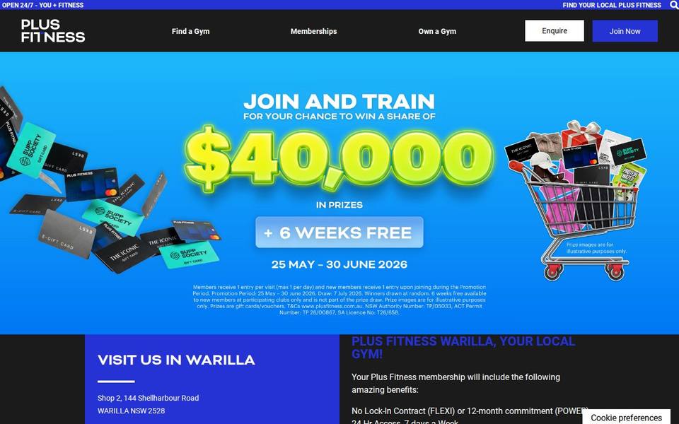 Plus Fitness Warilla website