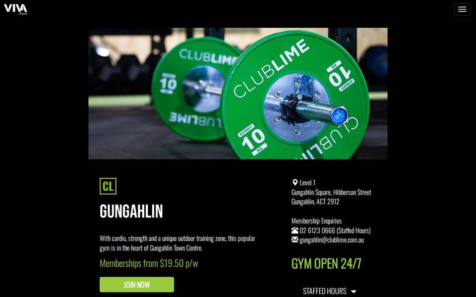 Club Lime Gungahlin website