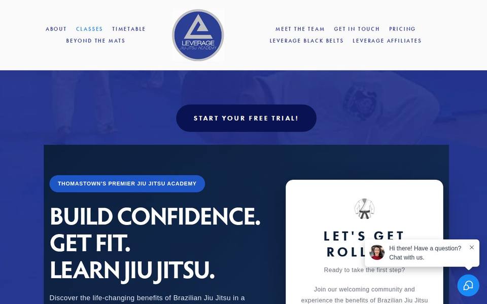 Leverage Jiu Jitsu Academy website