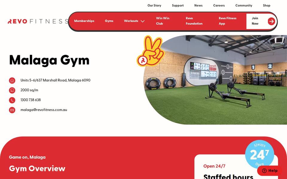 Revo Fitness Malaga website