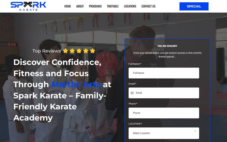 Emplify Karate website