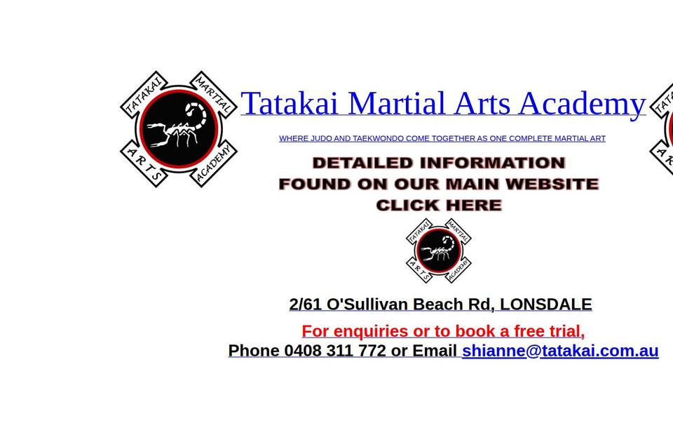Tatakai Martial Arts Academy website
