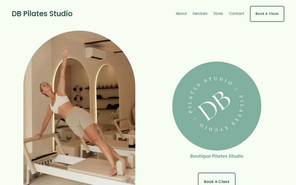 DB Pilates Studio website