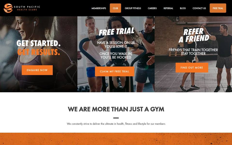 South Pacific Health Club website