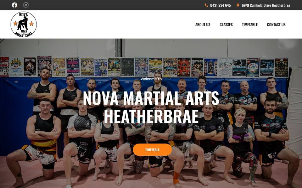 Nova Martial Arts website