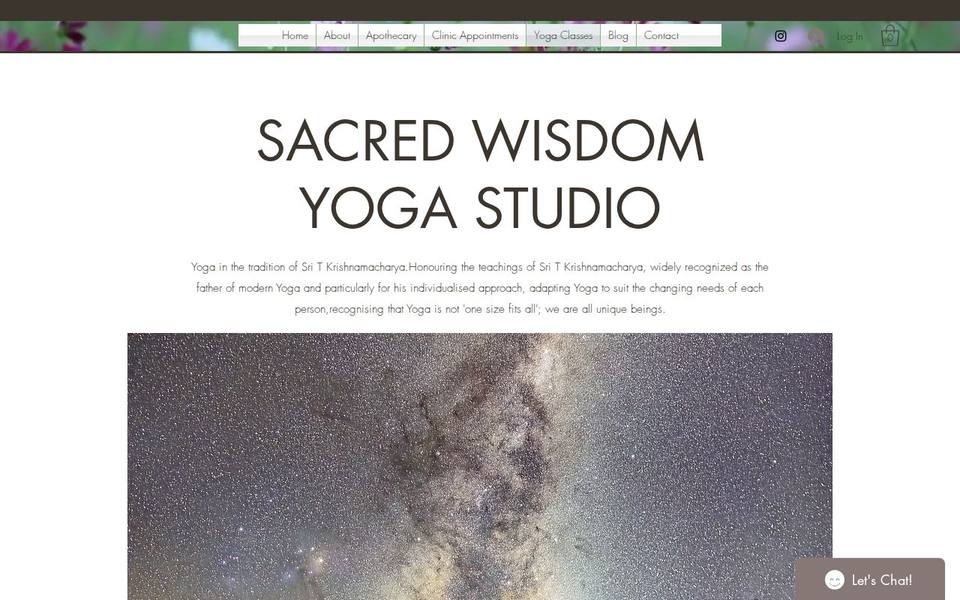 Sacred Wisdom Yoga Studio website