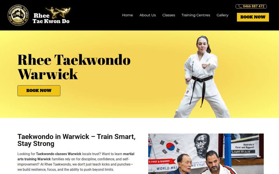 Rhee Tae Kwon Do Warwick website
