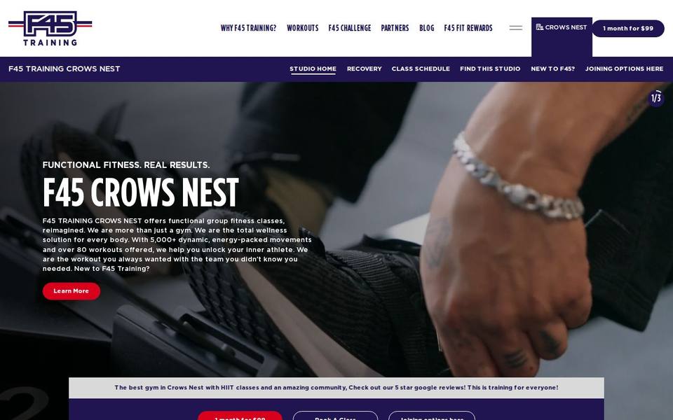 F45 Crows Nest website