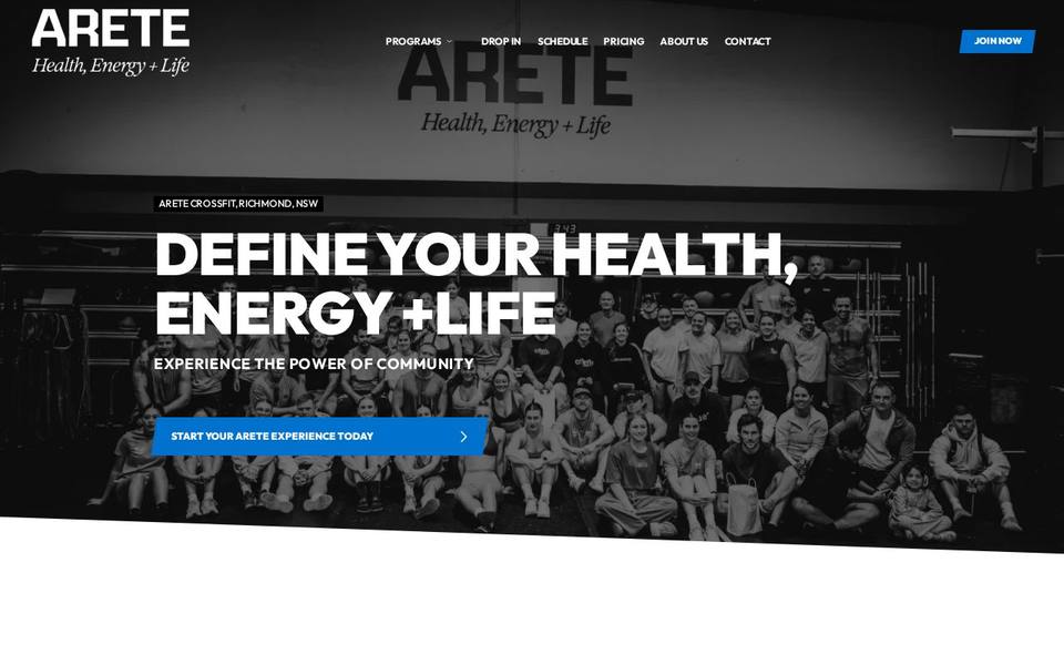 Arete Crossfit website