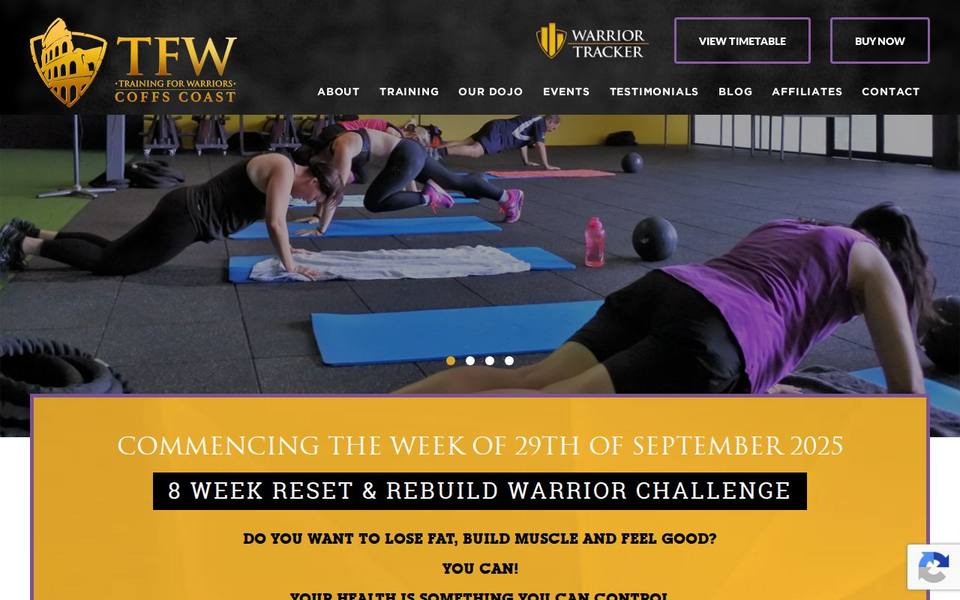 Training for Warriors website