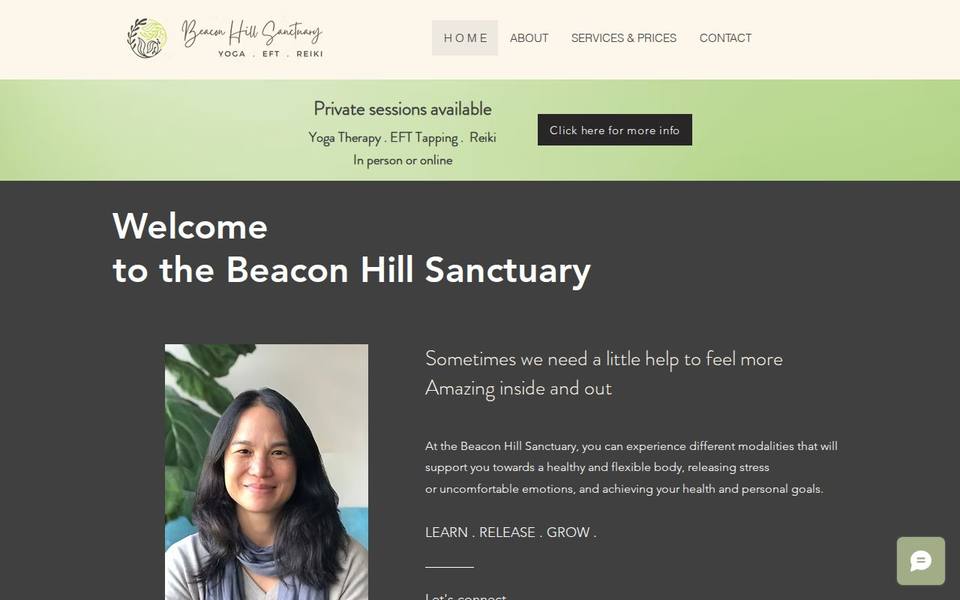 Beacon Hill Sanctuary Yoga EFT Tapping Reiki website