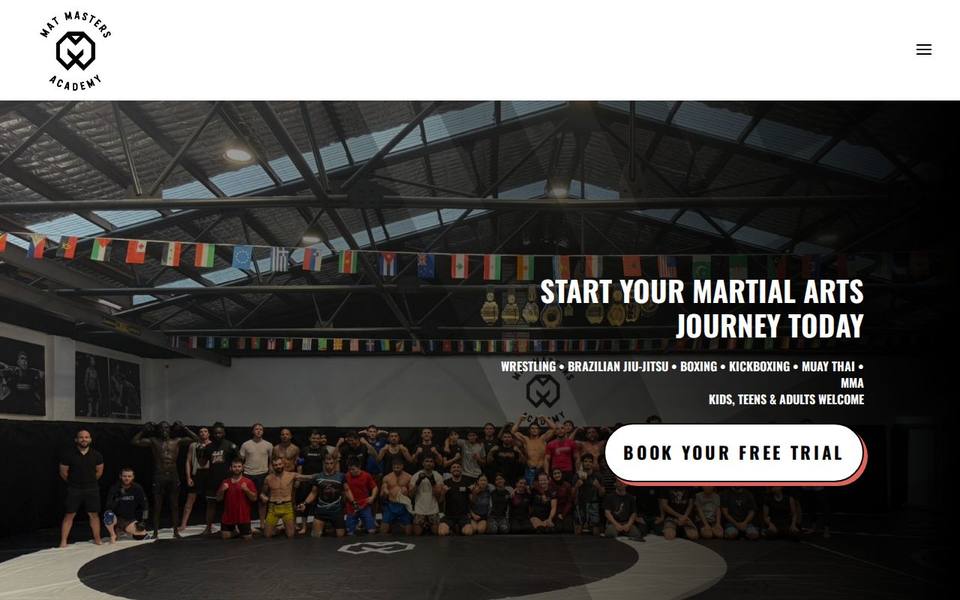 Mat Masters Academy website