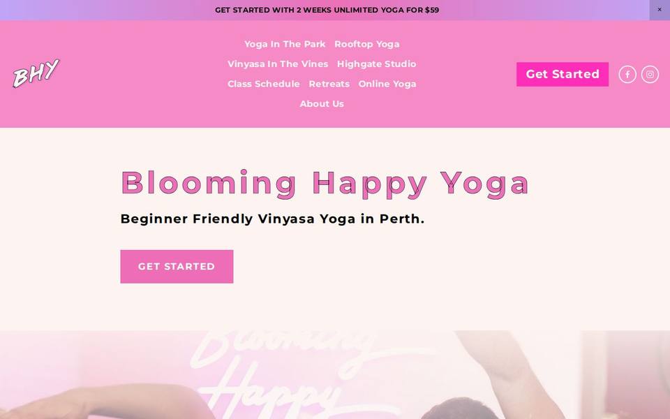 Blooming Happy Yoga website