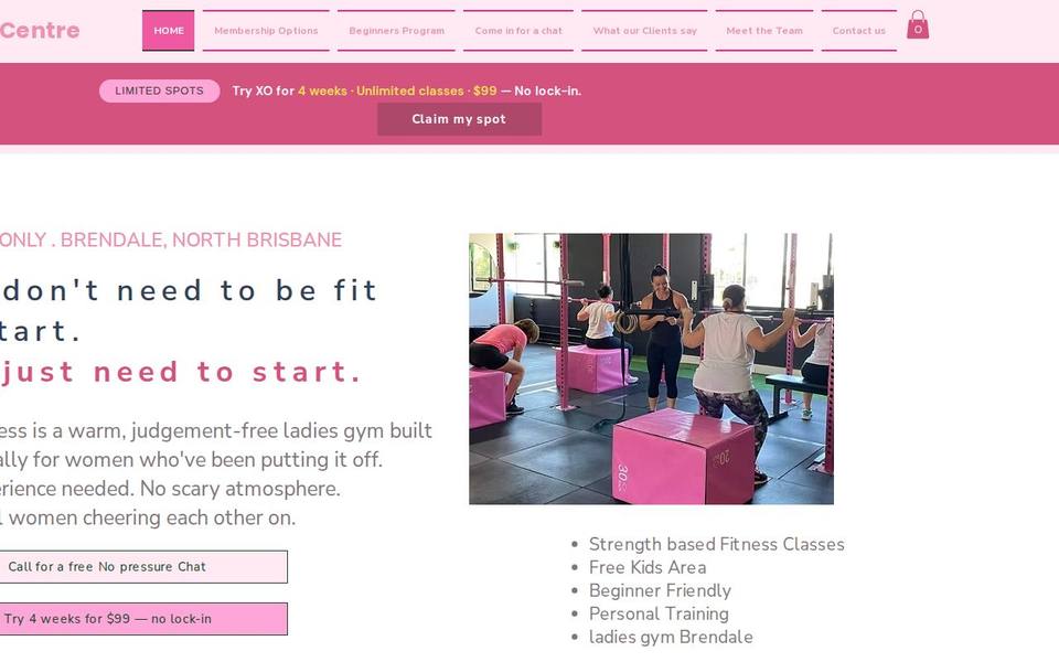 XO Fitness Centre website