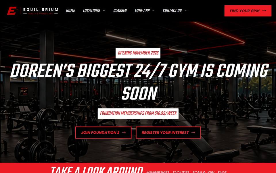 Equilibrium Health and Fitness Doreen website