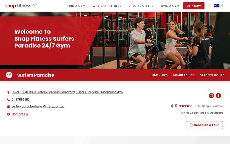 Snap Fitness Surfers Paradise website