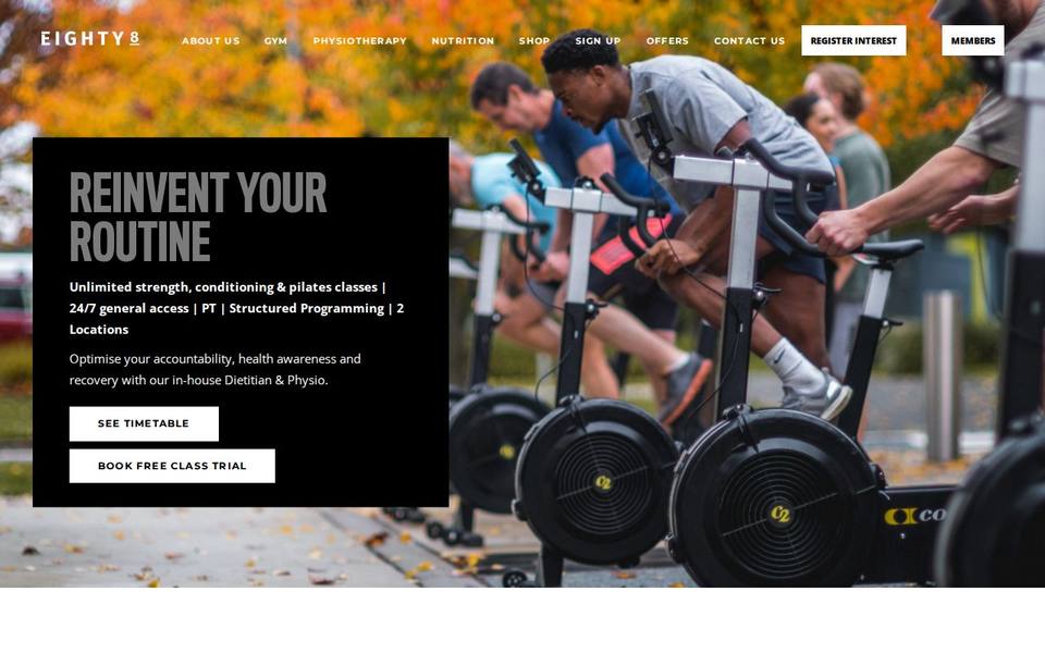 Eighty8 Fitness website