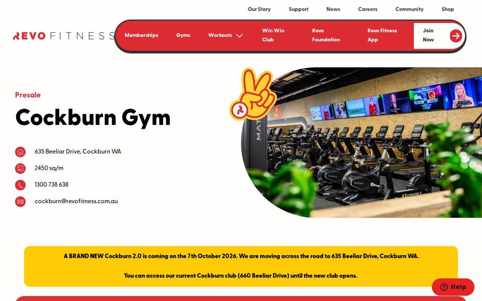 Revo Fitness Cockburn website