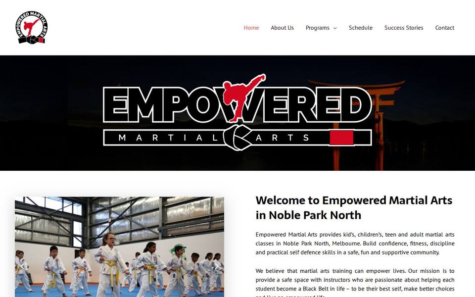 Empowered Martial Arts website