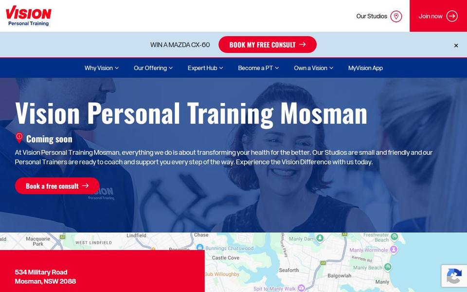 Vision Personal Training Mosman website