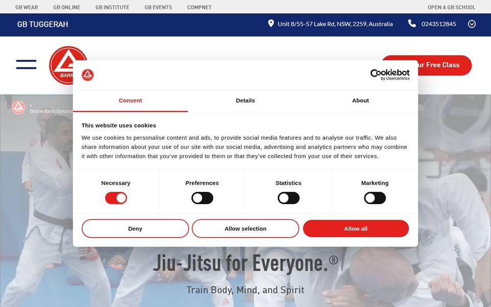 Gracie Barra Tuggerah website