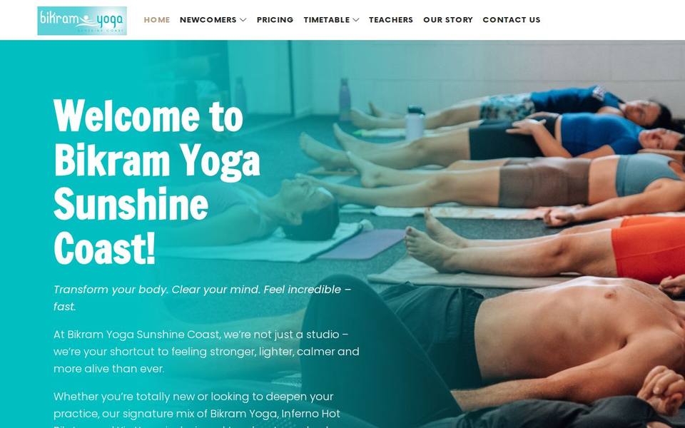 Bikram Yoga Sunshine Coast website