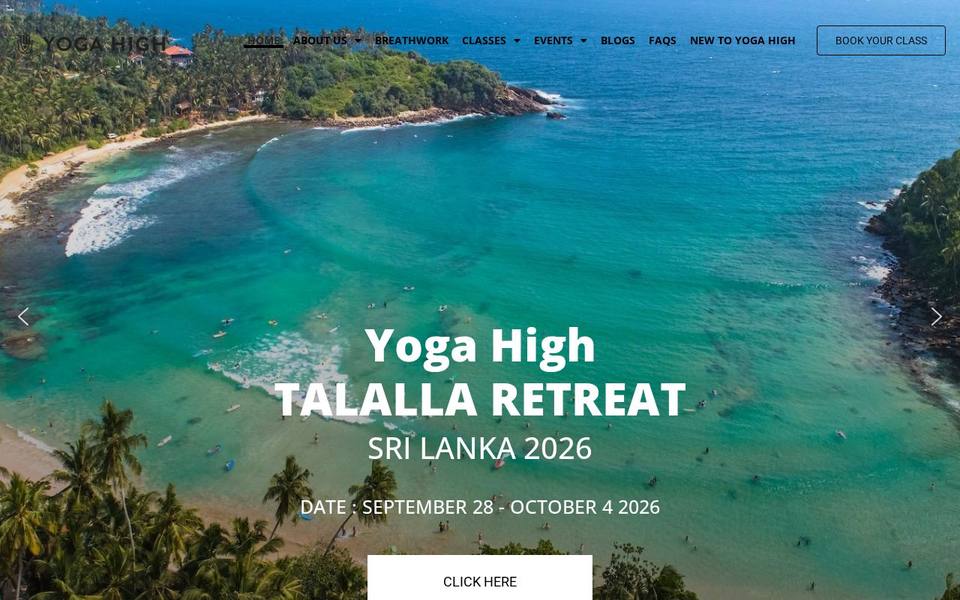 Yoga High Studios website