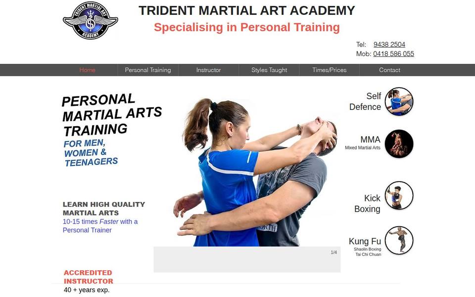 Trident Martial Art Academy website