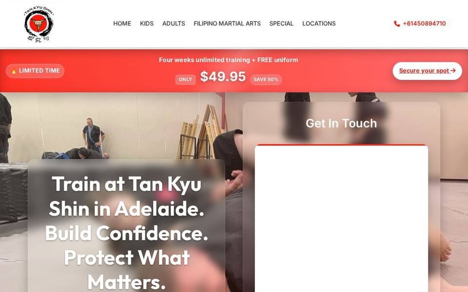 Tan Kyu Shin Martial Arts - Adelaide Dojo website