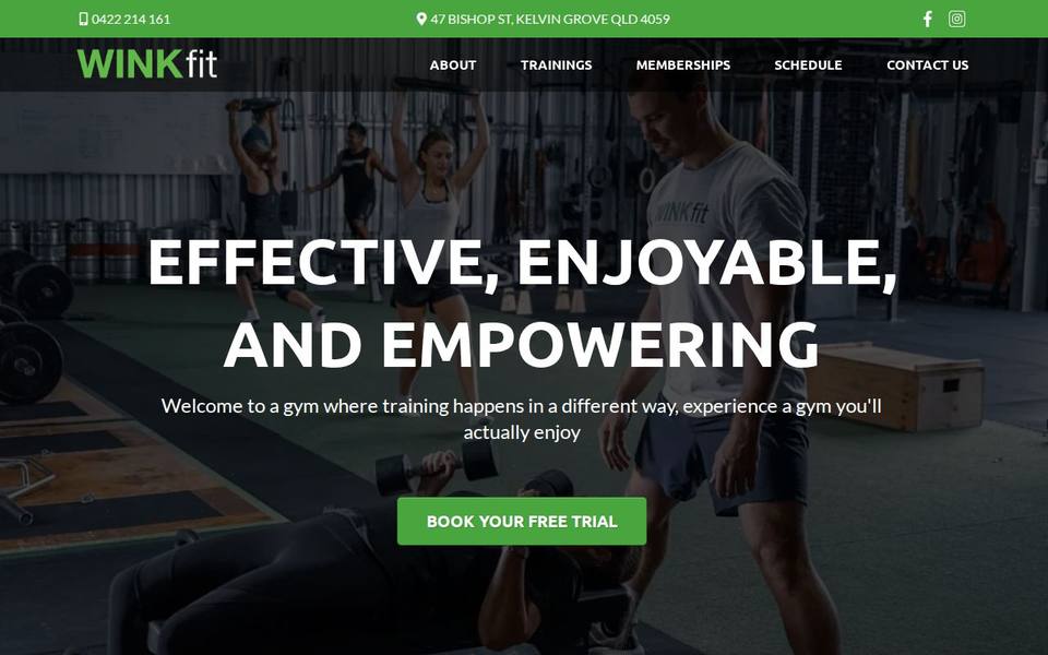 WinkFit Gym website