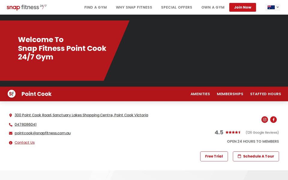 Snap Fitness Point Cook website