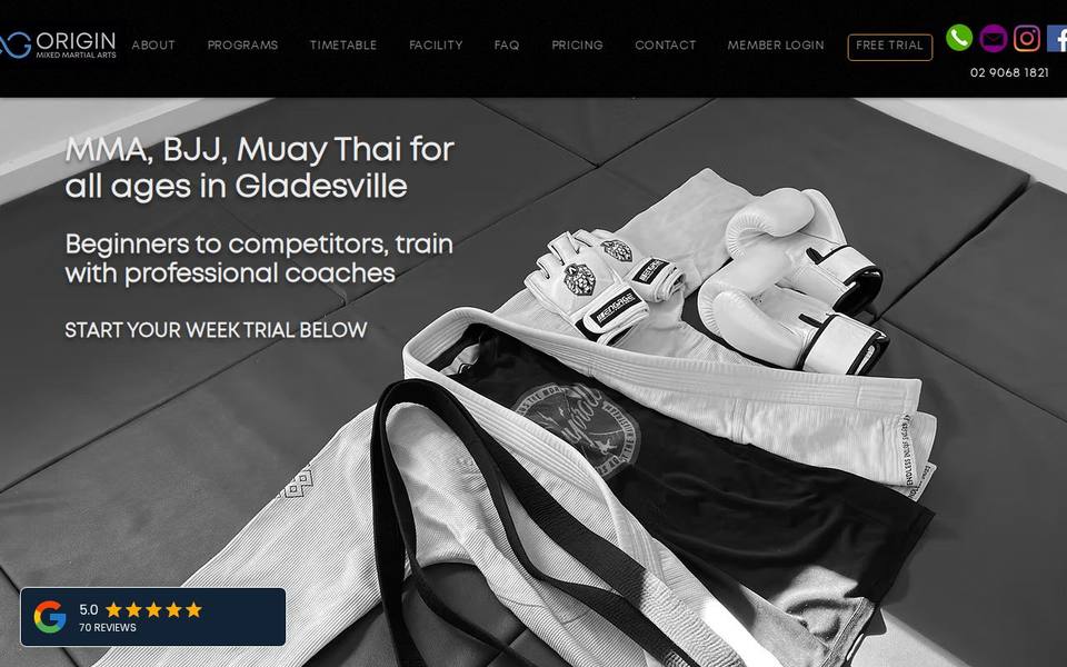 Origin Mixed Martial Arts website