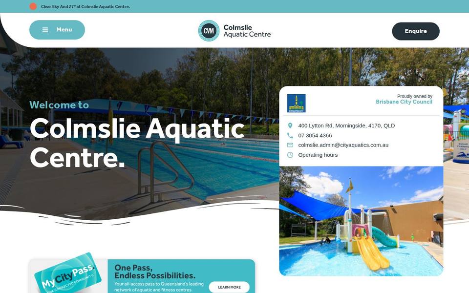 Colmslie Pool & Health Club website
