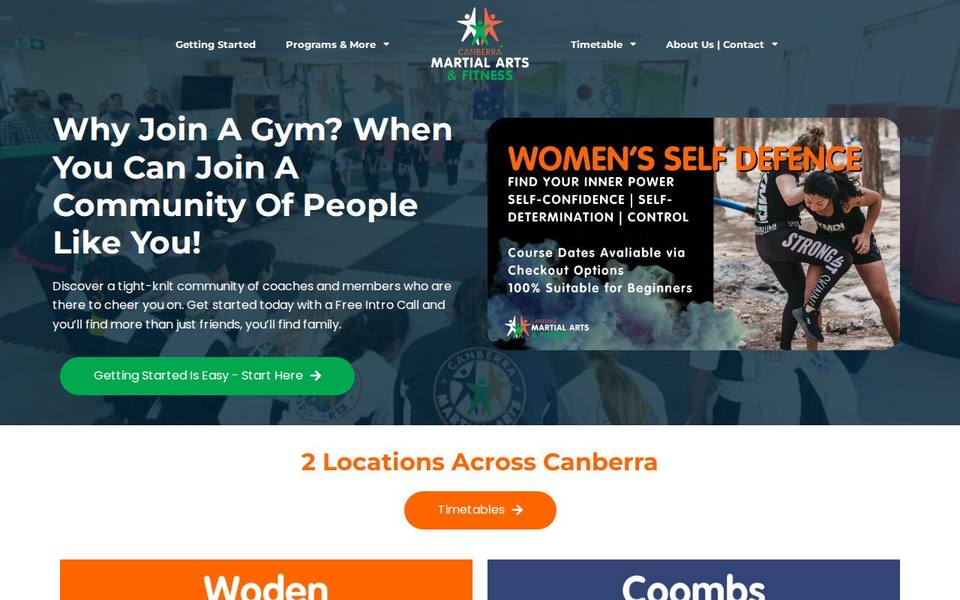 Canberra Martial Arts & Fitness Centre website
