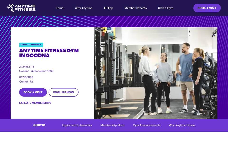 Anytime Fitness Goodna website