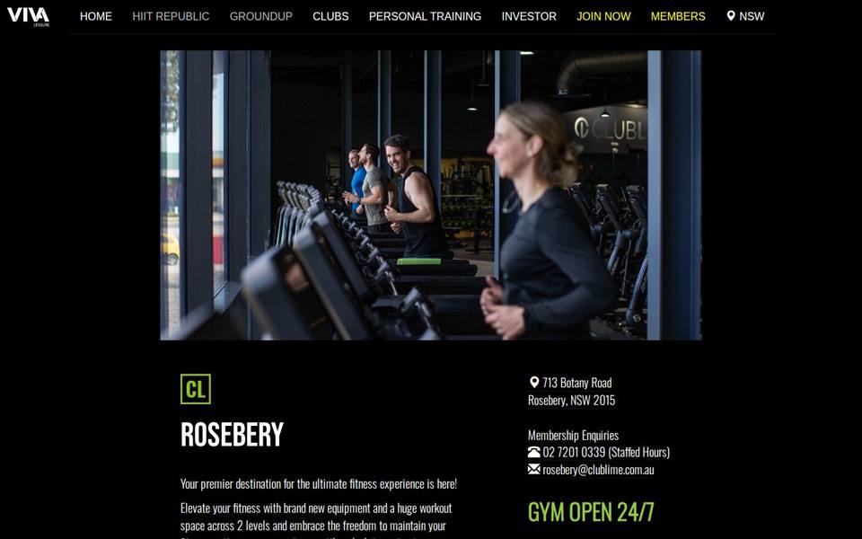 Club Lime Rosebery website