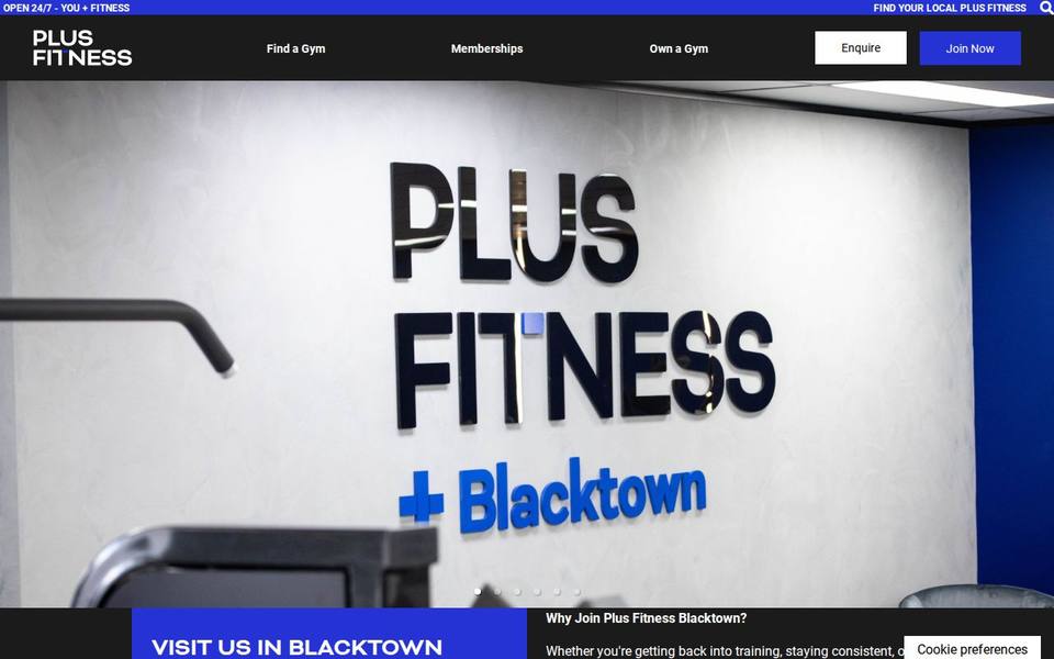 Plus Fitness Blacktown website
