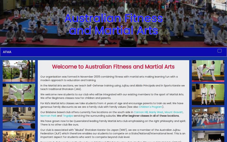 Australian Fitness & Martial Arts website