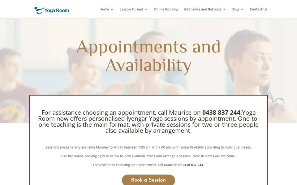 Yoga Room website