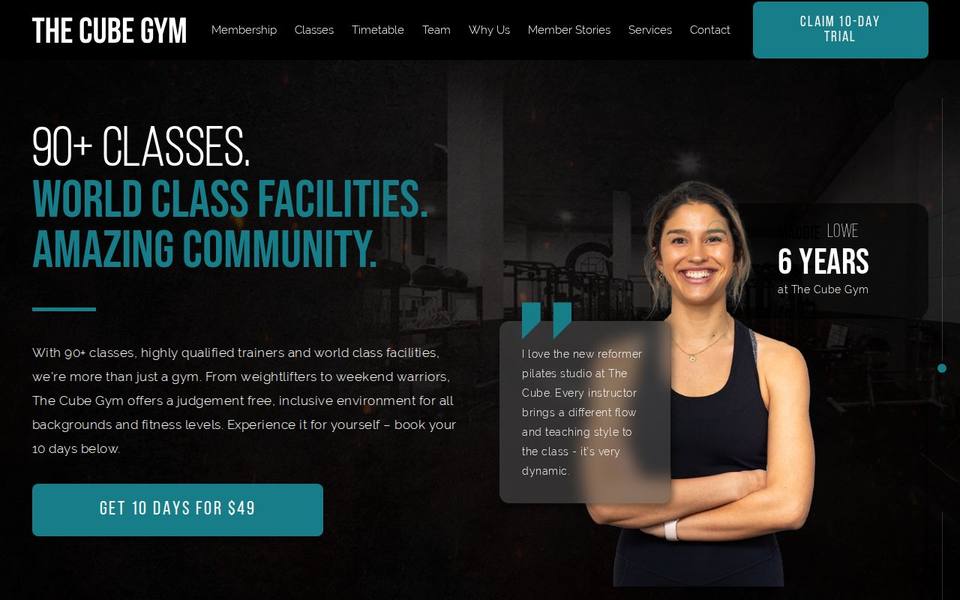 The Cube Gym website