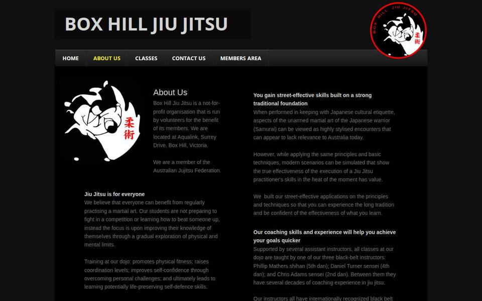 Box Hill Jiu Jitsu website