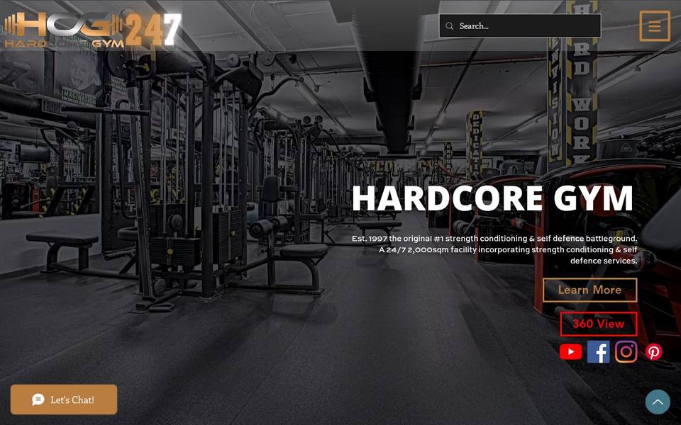 Hardcore Gym website