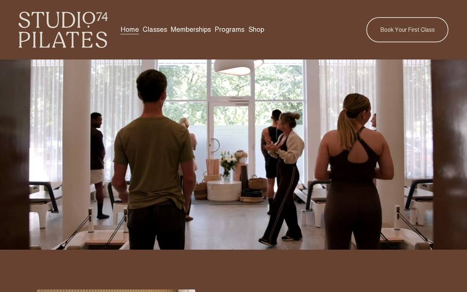 Studio 74 Pilates website
