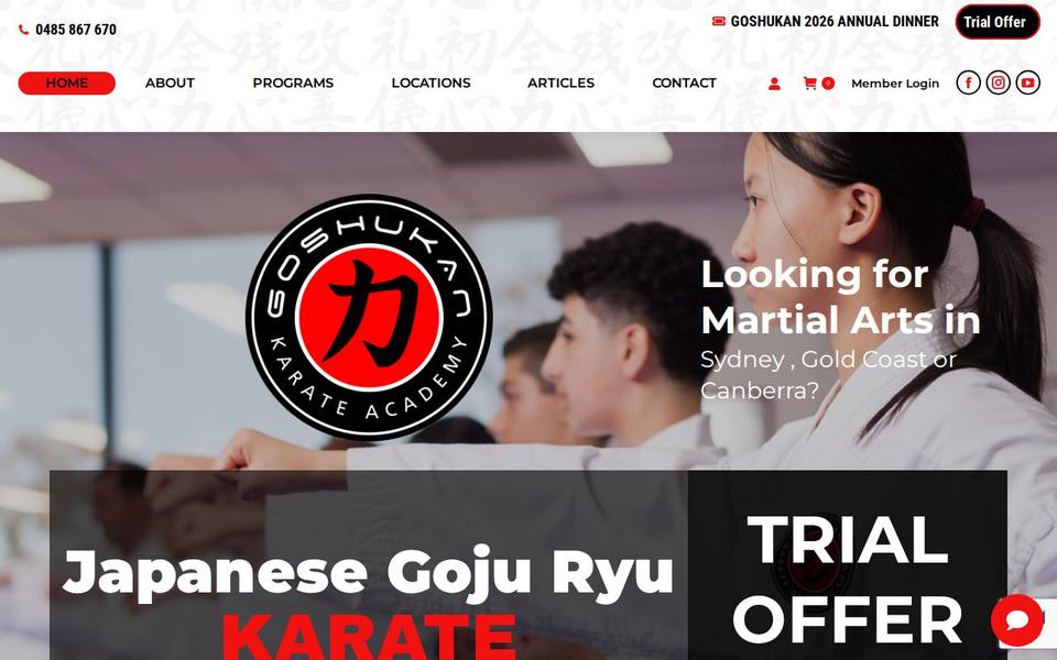 Goshukan Karate Academy Morayfield website