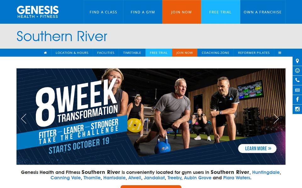 Genesis Health + Fitness Atwell website