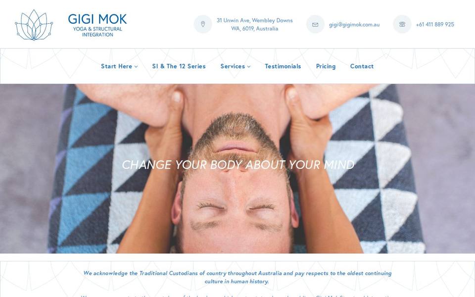 Gigi Mok Yoga and Structural Integration website