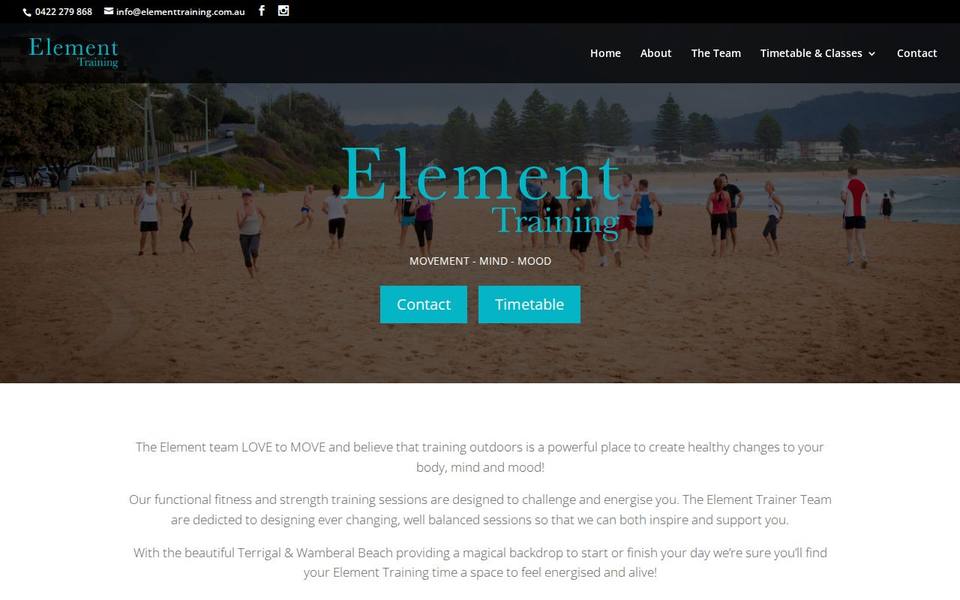 Element Training website