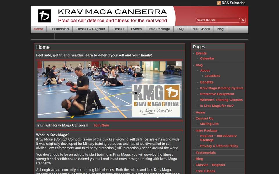 Krav Maga Canberra website