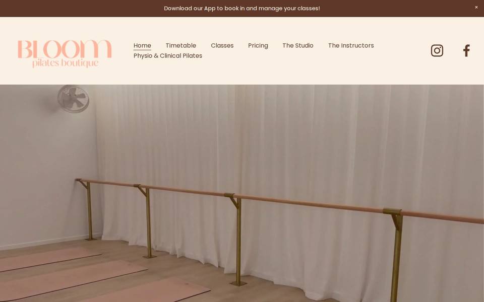 Bloom Pilates Boutique - Horton Studio website