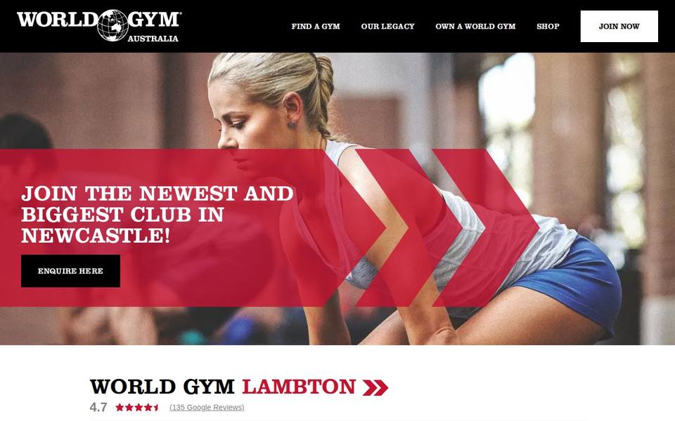 World Gym Lambton website